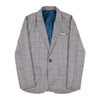 Vintage inspired plaid check blazer in gray
