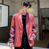 polarized luminous shiny finish gradient loose fit  blazer jacket in 2 colors