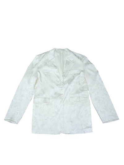 milky white conventional suit jacket